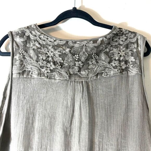 Fashion Concepts L lace overlay dress & scarf bohemian sage green - Picture 9 of 15